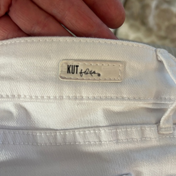 Kut from the Kloth Catherine Boyfriend White Jeans NEW Cuffed or Full Length - Picture 4 of 10